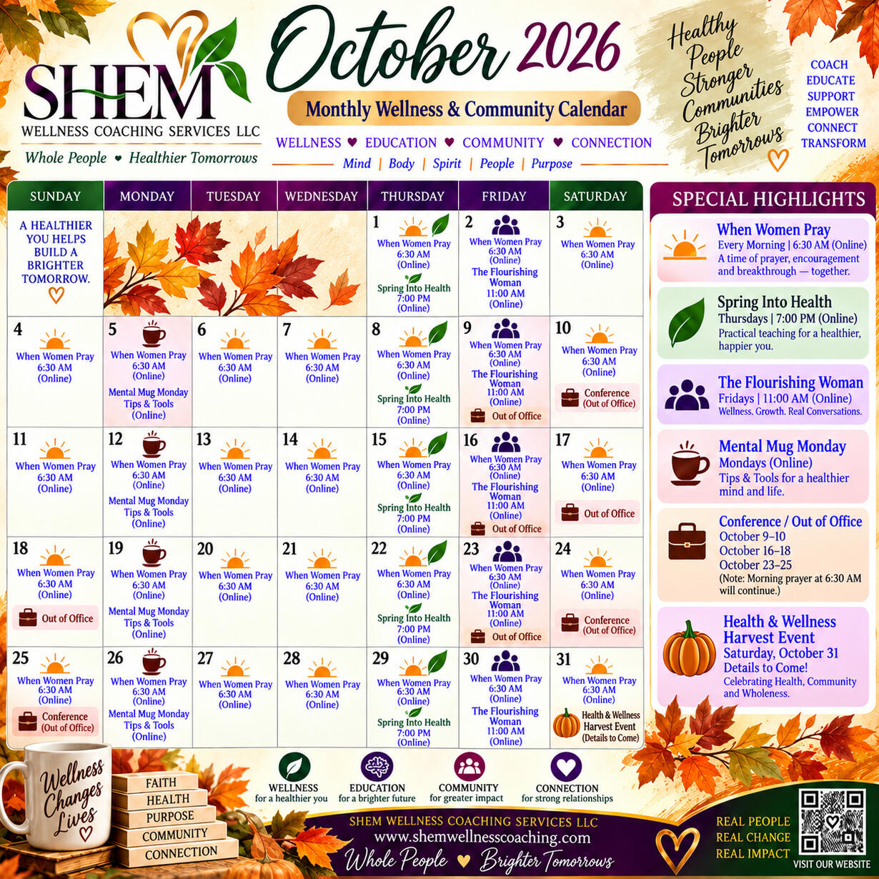 Monthy Calendar of Events